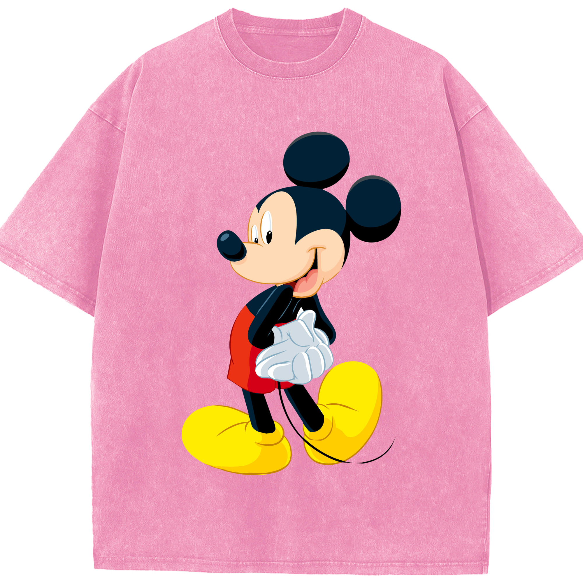 （画像用） ミッキーマウス Mickey Mouse 綿100% ヴィンテージ風 半袖Tシャツ（フロントプリント）